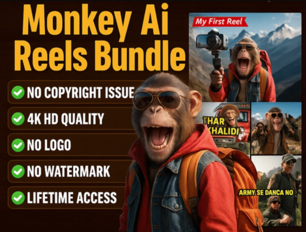 1000+ Monkey AI Vlog Reels Bundle